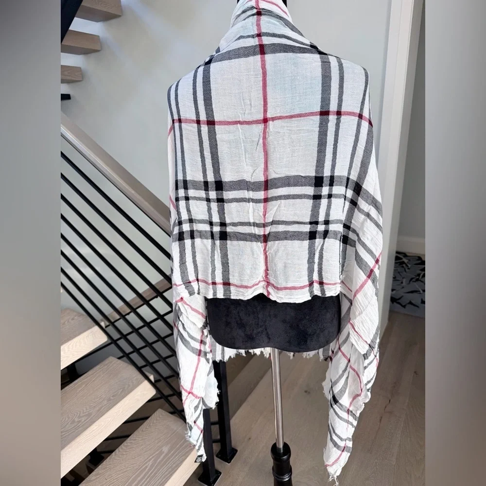 Plaid Fringe Scarf 69*27 100% viscose